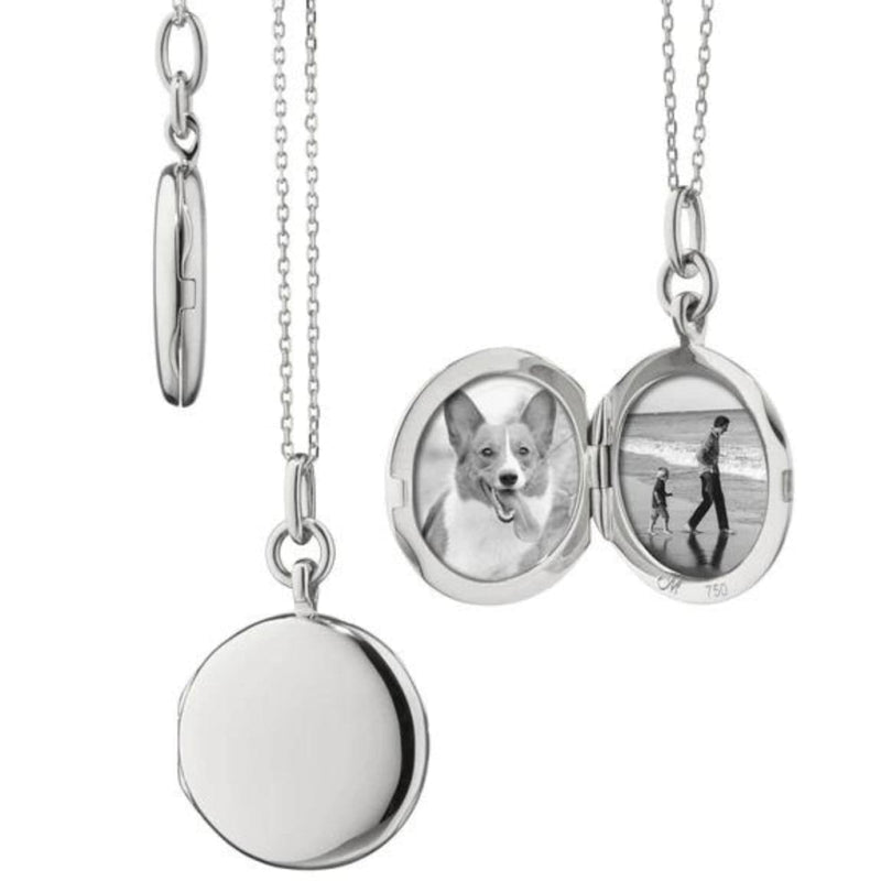 Monica Rich Kosann Jewelry - Slim ’Quinn’ Sterling Silver Locket Necklace | Manfredi Jewels