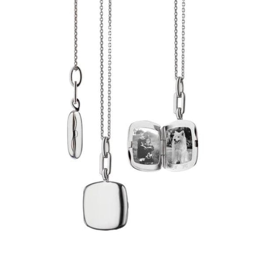 Monica Rich Kosann Jewelry - Slim ’Viv’ Sterling Silver Locket Necklace | Manfredi Jewels