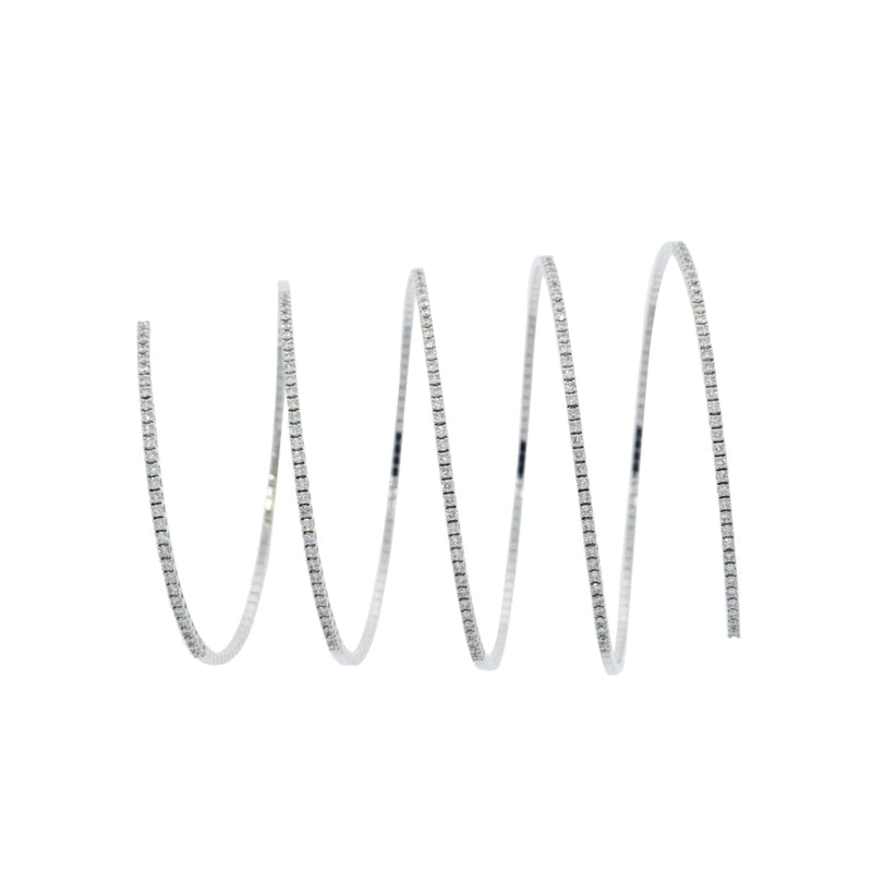 New Italian Art Jewelry - 5 Expandables Loops Of Diamond 18K White Gold Bracelet | Manfredi Jewels