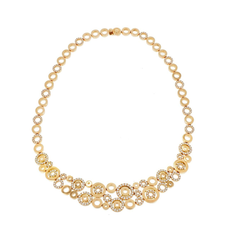 New Italian Art Jewelry - Diamond Circle 18K Rose Gold Necklace | Manfredi Jewels