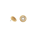 New Italian Art Jewelry - Diamond Circles 18K Rose Gold Stud Earrings | Manfredi Jewels
