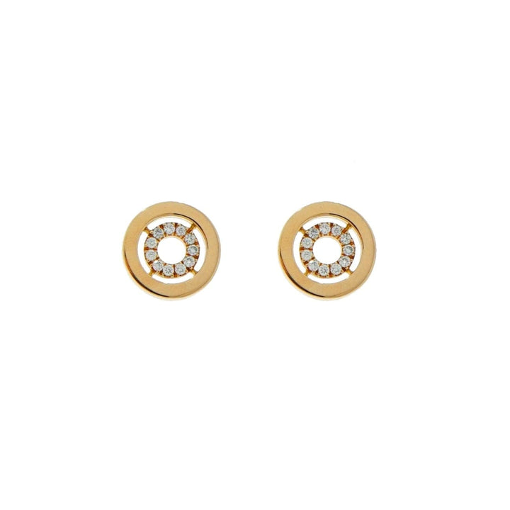New Italian Art Jewelry - New Italian Art Diamond Circles 18K Rose Gold Stud Earrings | Manfredi Jewels