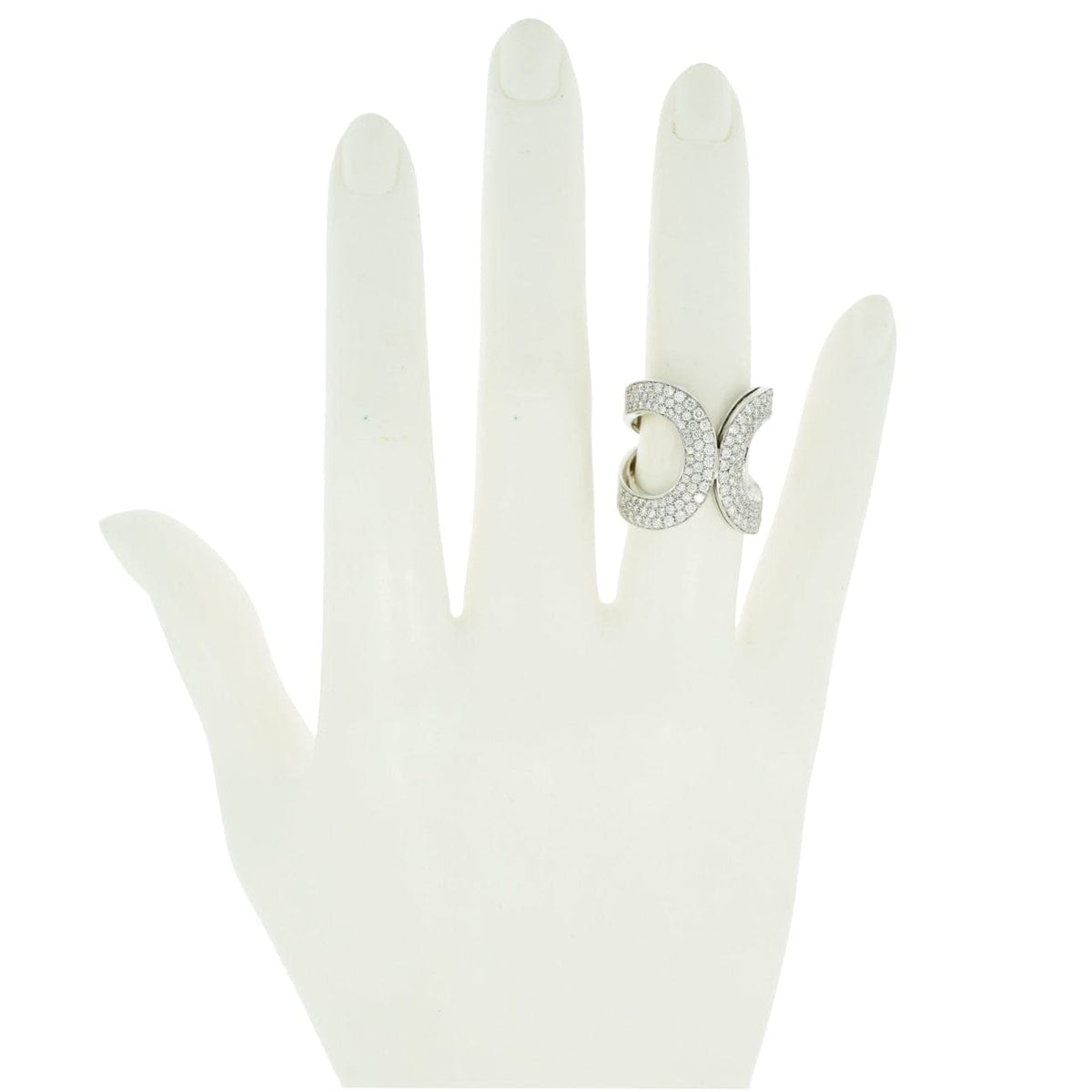 New Italian Art Jewelry - Diamond Pave 18K White Gold Ring | Manfredi Jewels