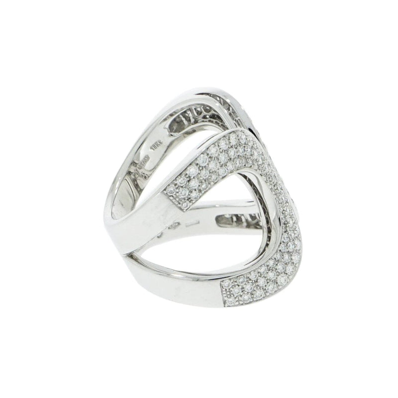 New Italian Art Jewelry - Diamond Pave 18K White Gold Ring | Manfredi Jewels