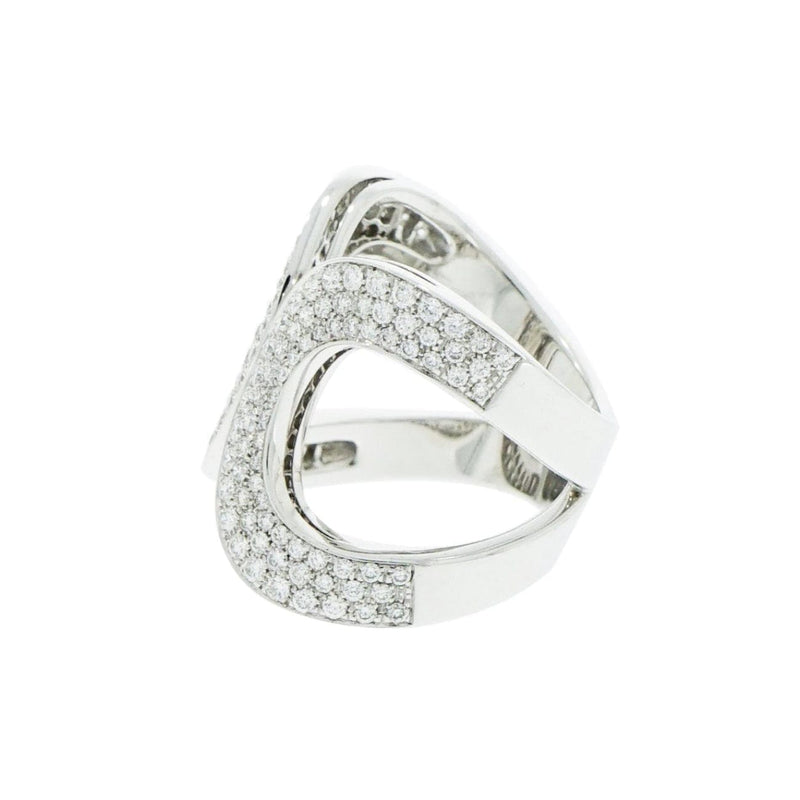 New Italian Art Jewelry - Diamond Pave 18K White Gold Ring | Manfredi Jewels