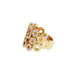 New Italian Art Jewelry - Diamond Round Circles 18K Rose Gold Ring | Manfredi Jewels