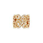 New Italian Art Jewelry - Diamond Round Circles 18K Rose Gold Ring | Manfredi Jewels
