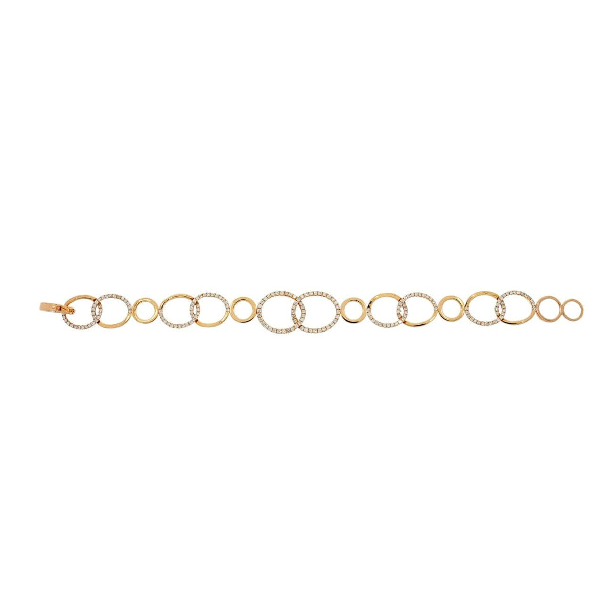 New Italian Art Jewelry - Interlocking Oval/Round 18K Rose Gold Bracelet | Manfredi Jewels