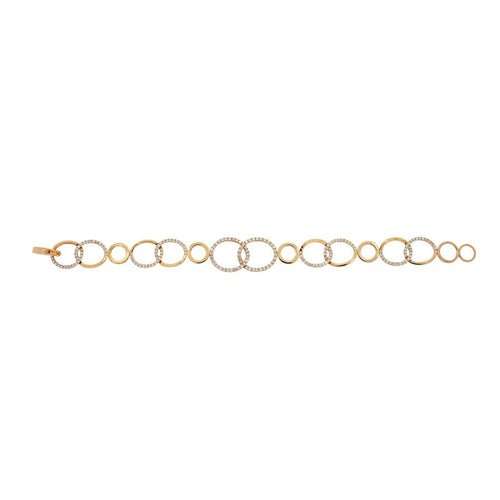 New Italian Art Jewelry - Interlocking Oval/Round 18K Rose Gold Bracelet | Manfredi Jewels