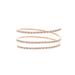 New Italian Art Jewelry - Long 3 Loop Expandable Diamond 18K Rose Gold Bracelet | Manfredi Jewels