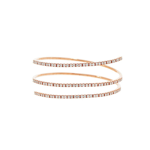 Long 3 Loop Expandable Diamond 18K Rose Gold Bracelet