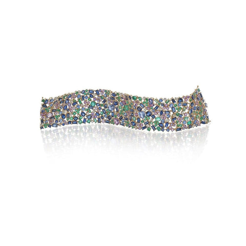 Multi Color Sapphire 18K Bracelet