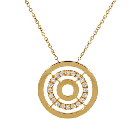 Open Circle Diamond 18K Rose Gold Necklace