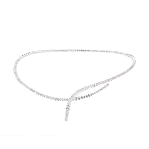 Swirl Diamond 18K White Gold Necklace