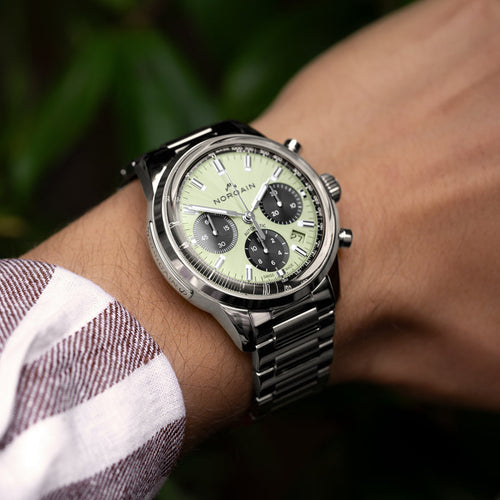 Norqain New Watches - FREEDOM 60 CHRONO - PISTACCHIO | Manfredi Jewels