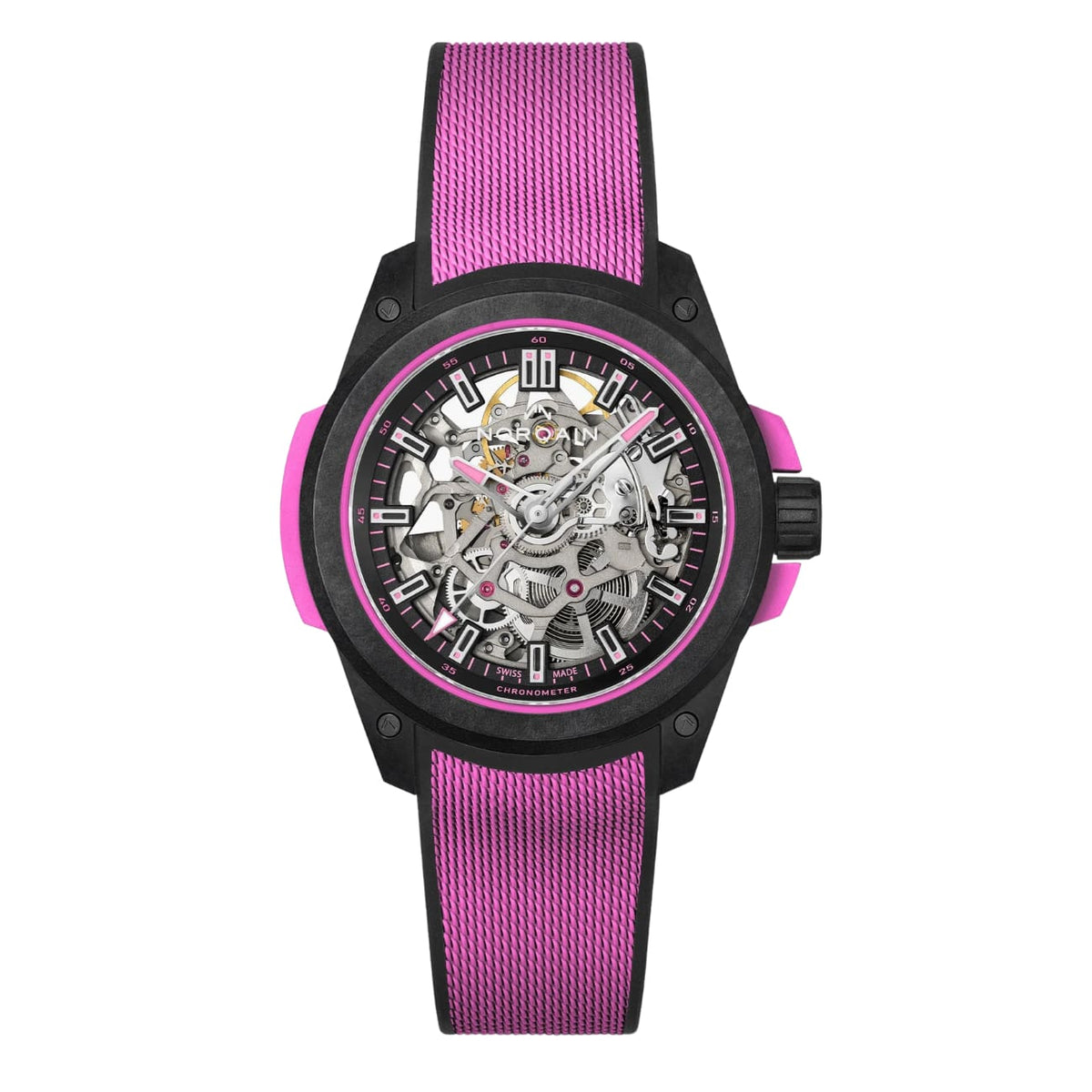 NORQAIN New Watches - INDEPENDENCE WILD ONE SKELETON - 39MM HYPER PINK | Manfredi Jewels