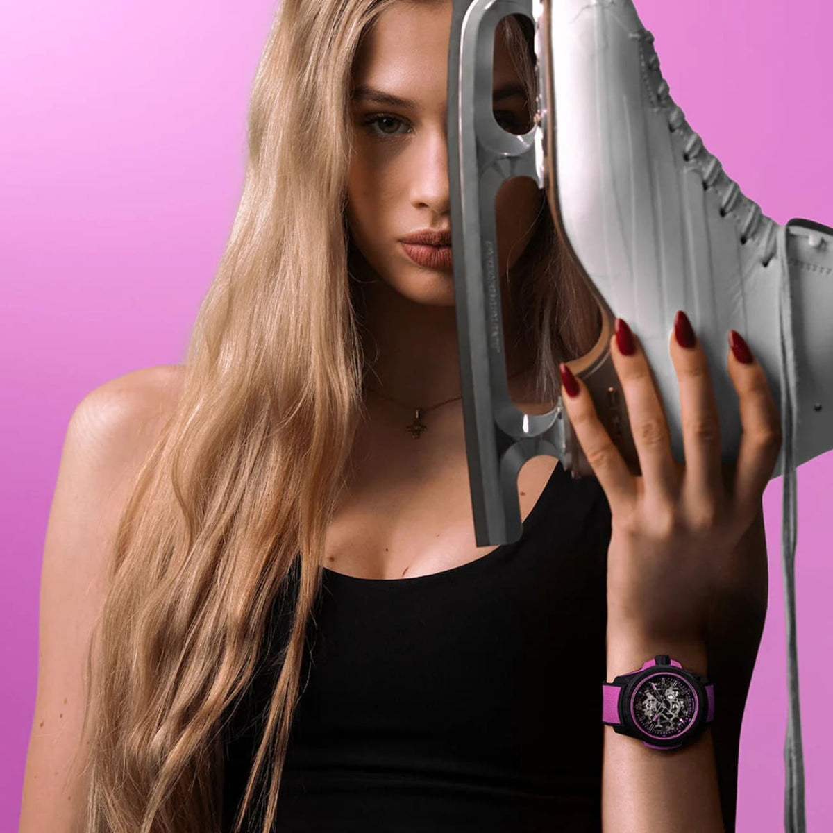 NORQAIN New Watches - INDEPENDENCE WILD ONE SKELETON - 39MM HYPER PINK | Manfredi Jewels
