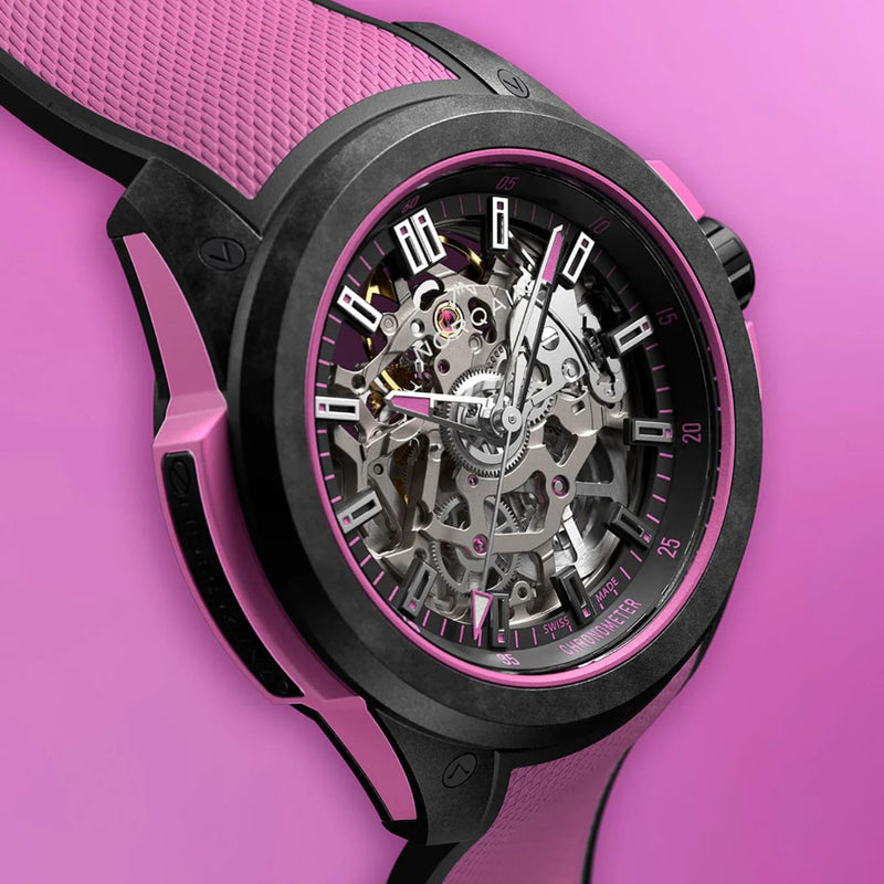 Norqain New Watches - INDEPENDENCE WILD ONE SKELETON - 42MM HYPER PINK | Manfredi Jewels