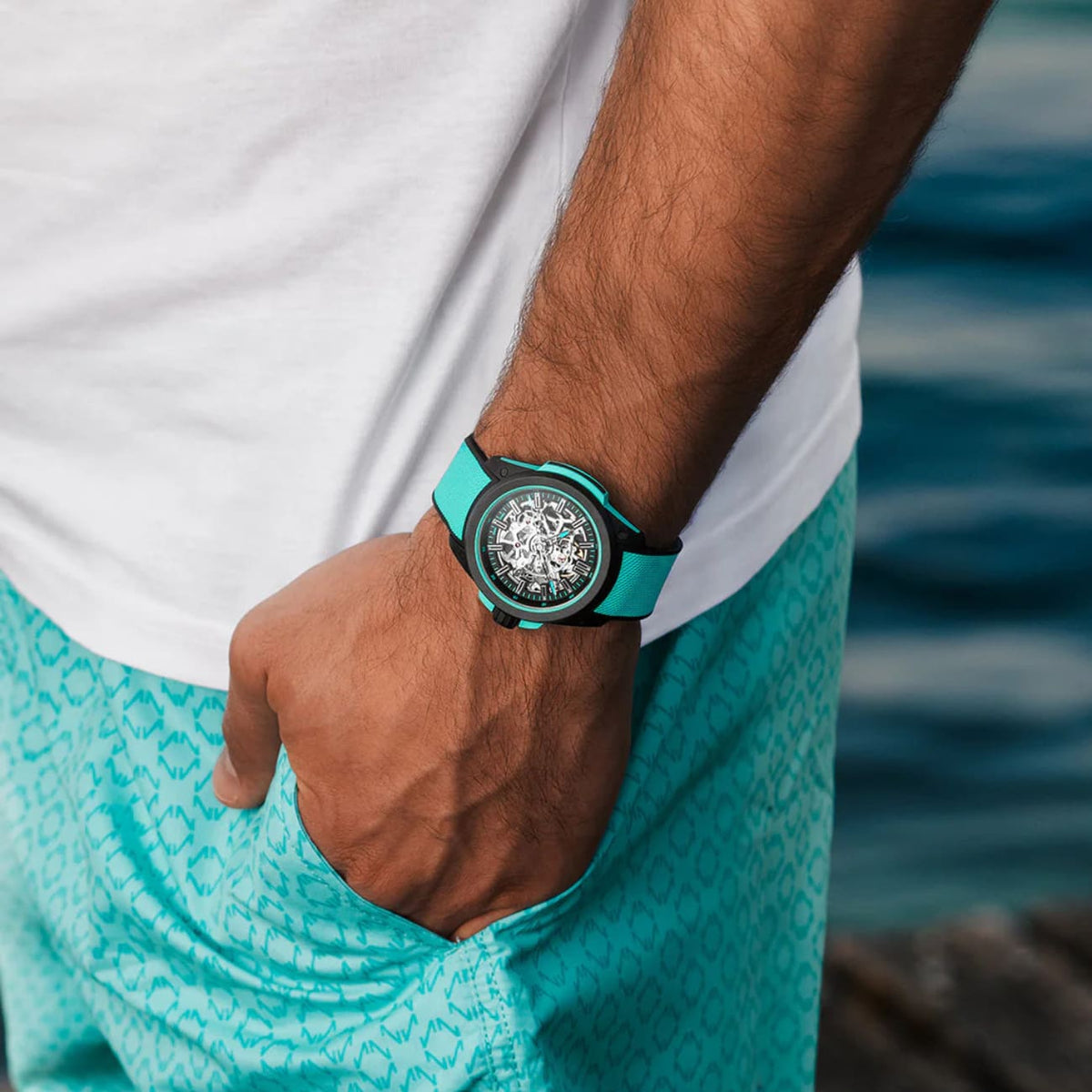 NORQAIN New Watches - INDEPENDENCE WILD ONE SKELETON - 42MM TURQUOISE | Manfredi Jewels
