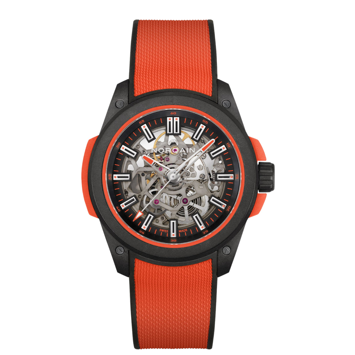 NORQAIN New Watches - INDEPENDENCE WILD ONE SKELETON - CORAL RED | Manfredi Jewels