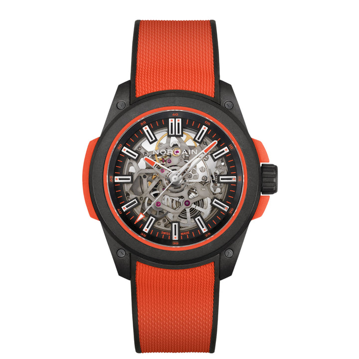 NORQAIN New Watches - INDEPENDENCE WILD ONE SKELETON - CORAL RED | Manfredi Jewels