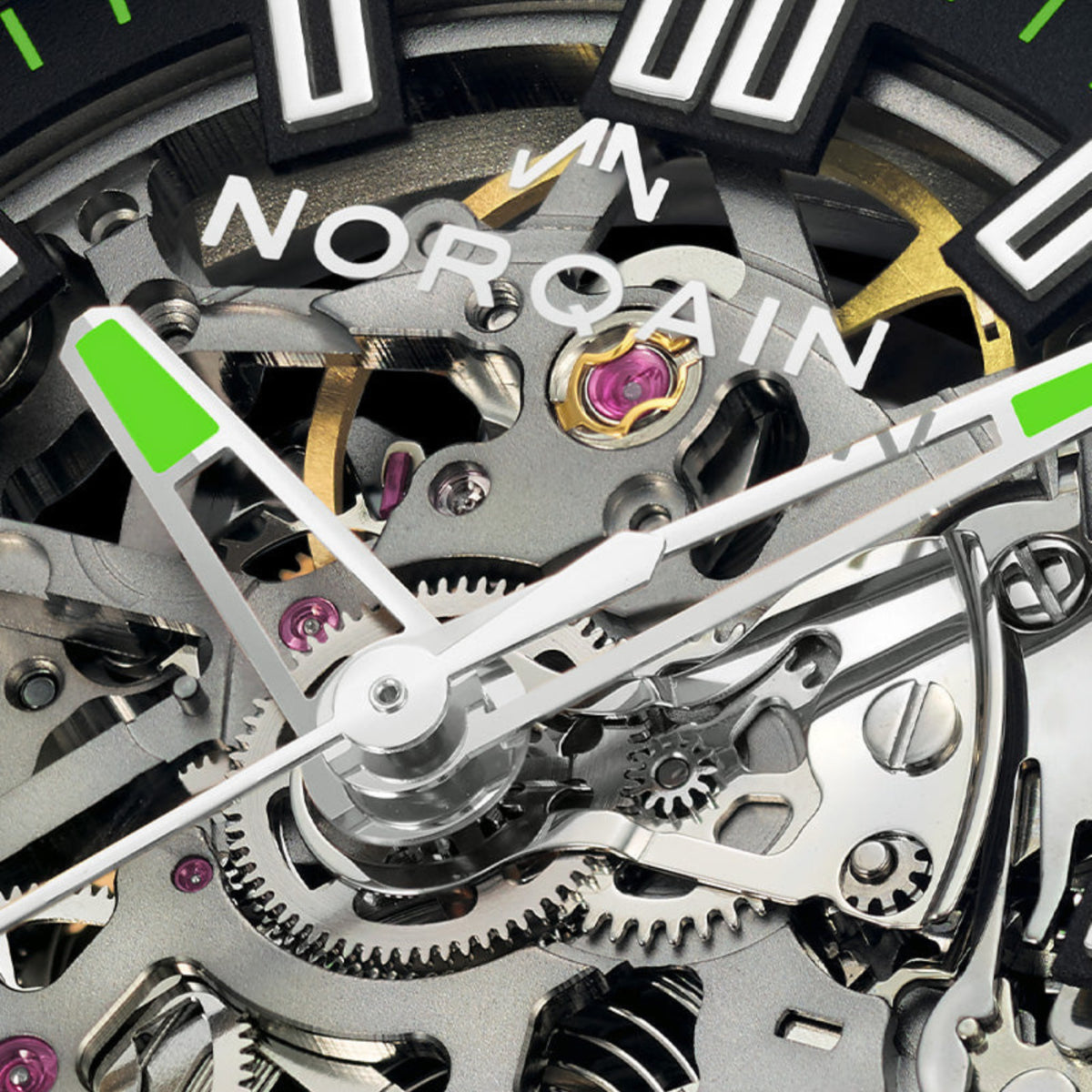 NORQAIN New Watches - INDEPENDENCE WILD ONE SKELETON - GECKO GREEN | Manfredi Jewels