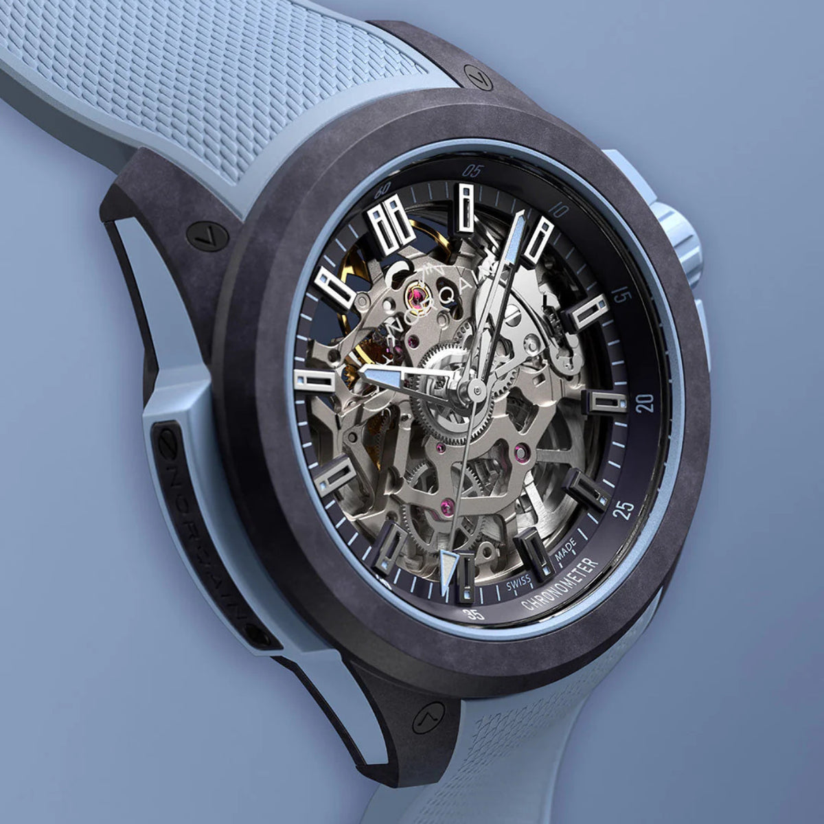 NORQAIN New Watches - INDEPENDENCE WILD ONE SKELETON PURPLE ICE BLUE | Manfredi Jewels