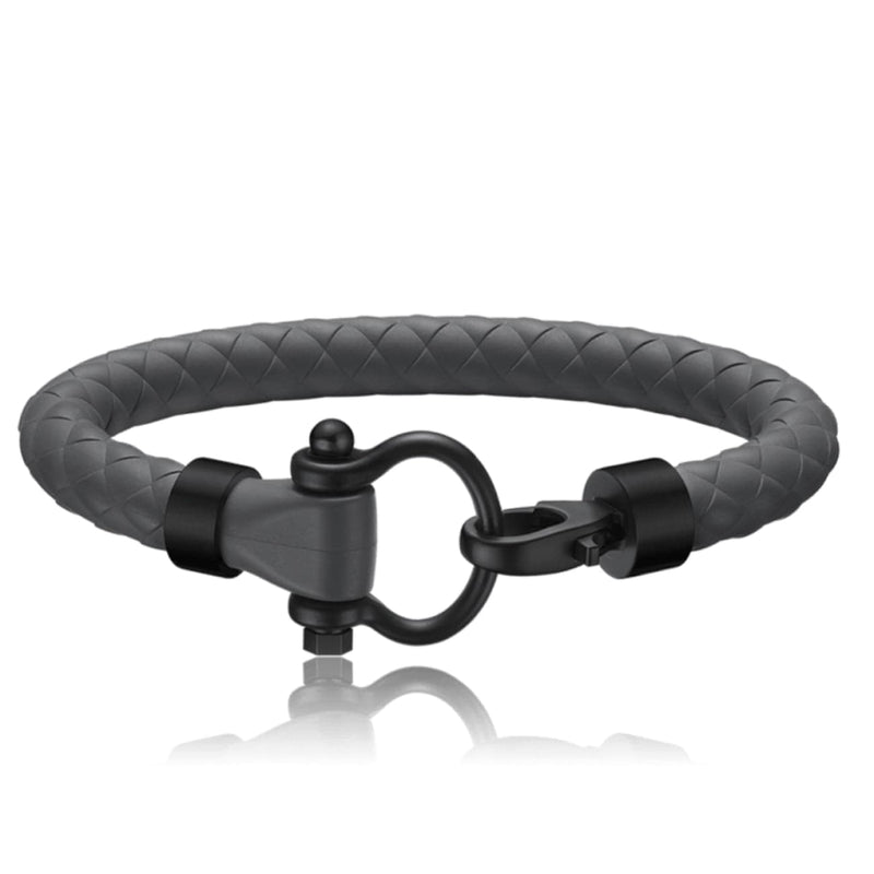 OMEGA Accessories - SAILING BRACELET DLC GRAY RUBBER | Manfredi Jewels