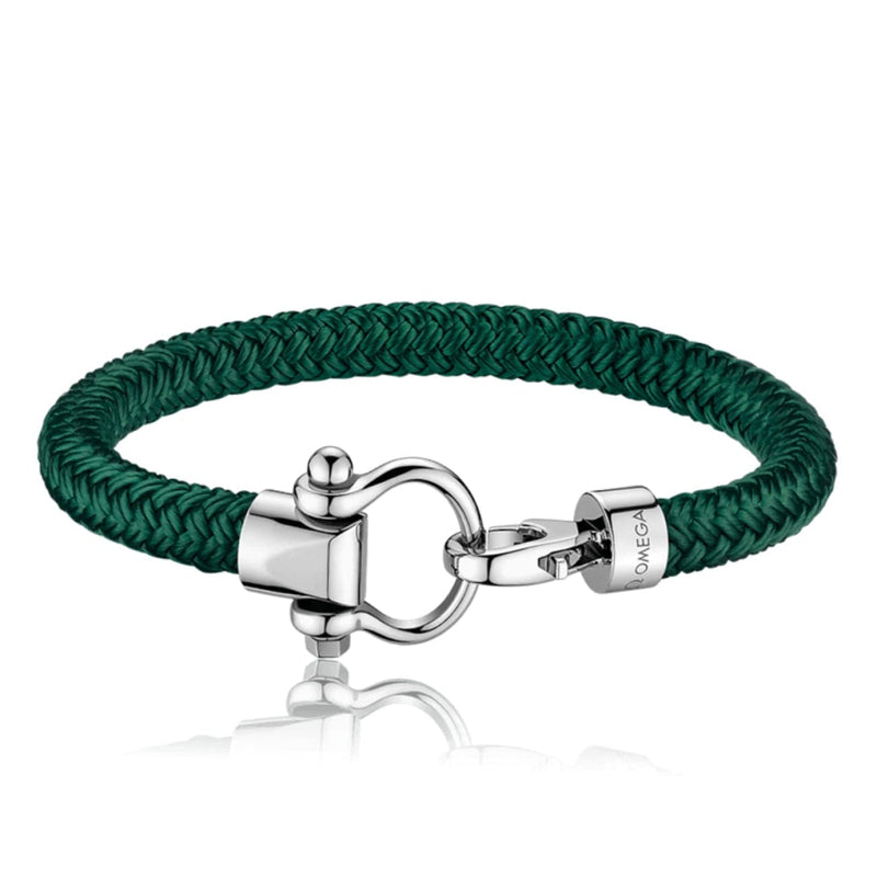 OMEGA Accessories - SAILING BRACELET GREEN BRAIDED NYLON | Manfredi Jewels