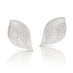Pasquale Bruni Jewelry - Aleluiá 18K White Gold Pavé Diamond Large Peatal XL Earrings | Manfredi Jewels