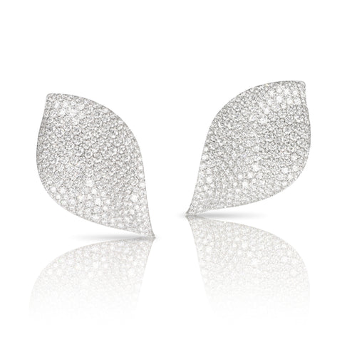 Aleluiá 18K White Gold Pavé Diamond Large Peatal XL Earrings