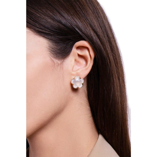 Pasquale Bruni Jewelry - Bon Ton 18K Rose Gold Milky Quartz Diamond Earrings | Manfredi Jewels