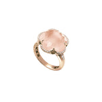Pasquale Bruni Jewelry - Bon Ton 18k Rose Gold Rose Quartz and Diamond Flower Ring | Manfredi Jewels