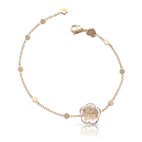 Bon Ton 18k Rose Gold Rock Crystal Diamond Bracelet
