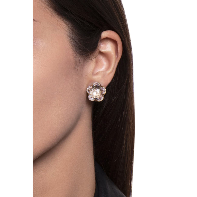 Pasquale Bruni Jewelry - Bon Ton 18k Rose Gold Rock Crystal Diamond Earrings | Manfredi Jewels
