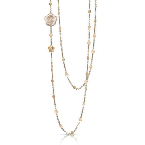 Bon Ton Sautoir 18K Rose Gold Rock Crystal Diamond Necklace