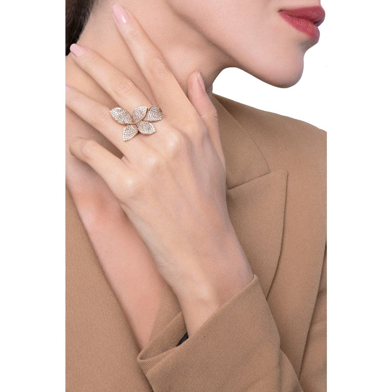 Pasquale Bruni Jewelry - Giardini Segreti 18K Rose Gold Pavè Diamond Ring | Manfredi Jewels
