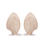 Pasquale Bruni Jewelry - Giardini Segreti 18K Rose Gold Pavé White and Champagne Diamond Petal Stud Earrings | Manfredi Jewels