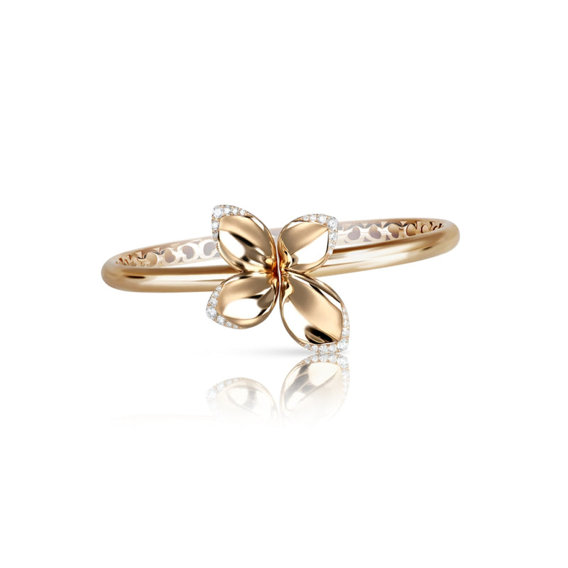 Pasquale Bruni Jewelry - Giardini Segreti 18K Rose Gold Small Flower Diamond Bracelet | Manfredi Jewels