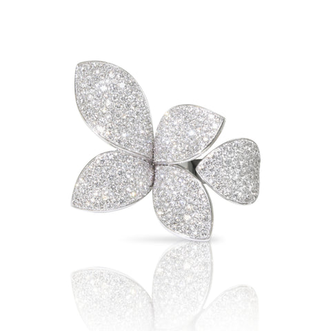 Giardini Segreti 18K White Gold Five Leaves Pavè Diamond Ring