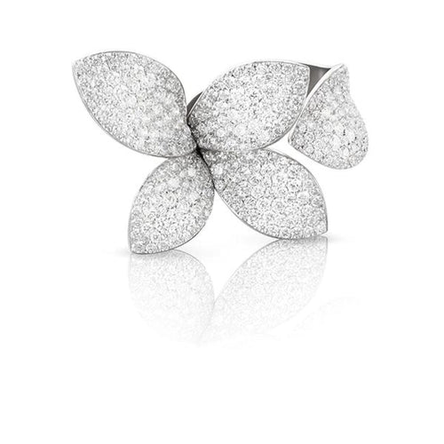 Pasquale Bruni Jewelry - Giardini Segreti 18K White Gold Pavè Diamond Ring | Manfredi Jewels