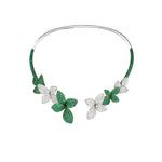 Pasquale Bruni Jewelry - Giardini Segreti 18k White Gold Pavé Emerald and Diamond Green Soul Collier | Manfredi Jewels