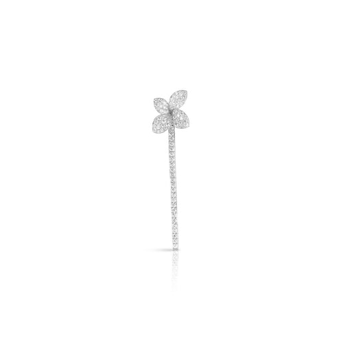 Pasquale Bruni Jewelry - Heart to Earth 18K White Gold Pavé Diamond Single Earring | Manfredi Jewels