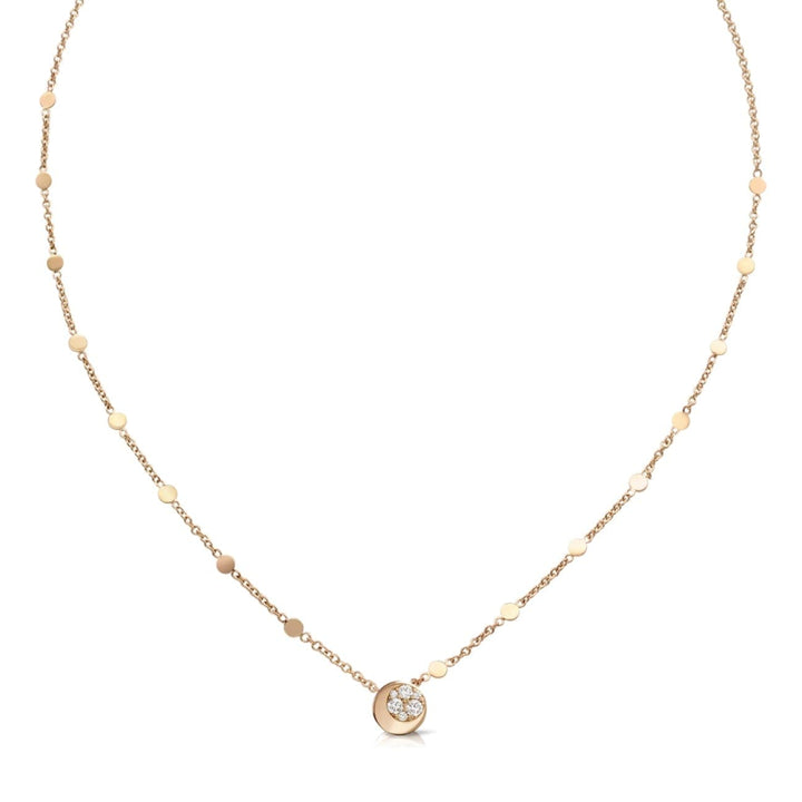 Pasquale Bruni Jewelry - Luce 18K Rose Gold Diamond Moon Station Necklace | Manfredi Jewels