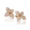 Pasquale Bruni Jewelry - Petit Garden 18K Rose Gold Pavé Diamond Medium Flower Earrings | Manfredi Jewels