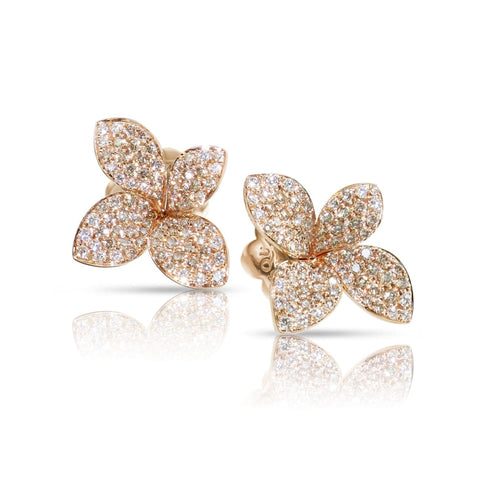 Petit Garden 18K Rose Gold Pavé Diamond Medium Flower Earrings