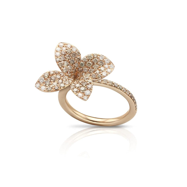Pasquale Bruni Jewelry - Petit Garden 18K Rose Gold White & Champagne Pavé Diamond Ring | Manfredi Jewels