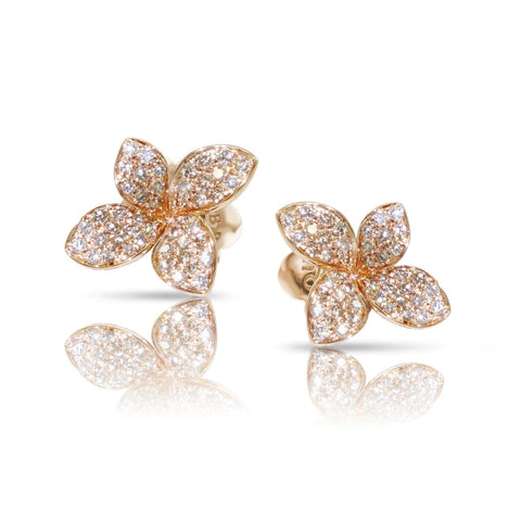 Petit Garden 18K Rose Gold Pavé Diamond Small Flower Earrings