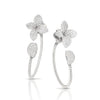 Pasquale Bruni Jewelry - Petit Garden 18K White Gold Pavé Diamond Large Flower Pendant Earrings | Manfredi Jewels