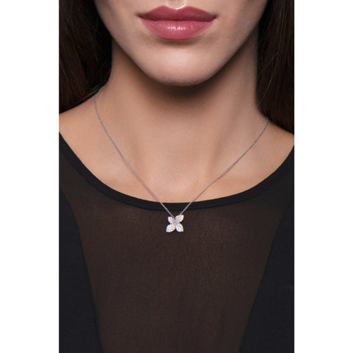 Pasquale Bruni Jewelry - Petit Garden 18K White Gold Pavé Diamond Small Flower Necklace | Manfredi Jewels